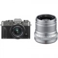 FUJIFILM X-T30 Mirrorless Digital Camera with 15-45mm and 50mm f/2 Lenses (Charcoal Silver/Silver)