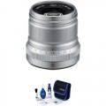 FUJIFILM XF 50mm f/2 R WR Lens with Lens Care Kit (Silver)