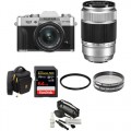 FUJIFILM X-T30 Mirrorless Digital Camera with 15-45mm and 50-230mm Lenses and Accessories Kit (Silver/Silver)
