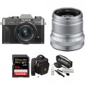 FUJIFILM X-T30 Mirrorless Digital Camera with 15-45mm and 50mm f/2 Lenses and Accessories Kit