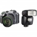 Pentax K-70 DSLR Camera with 18-135mm Lens and AF360FGZ II Flash Kit (Silver)