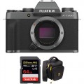 FUJIFILM X-T200 Mirrorless Digital Camera Body with Accessories Kit (Dark Silver)