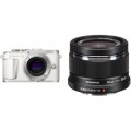 Olympus PEN E-PL9 Mirrorless Digital Camera with 25mm f/1.8 Lens Kit (White Camera/Black Lens)