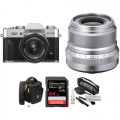 FUJIFILM X-T30 Mirrorless Digital Camera with 15-45mm and 23mm f/2 Lenses and Accessories Kit (Silver/Silver)