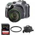 Pentax K-70 DSLR Camera with 18-135mm Lens and Accessories Kit (Silver)