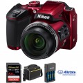 Nikon COOLPIX B500 Digital Camera Deluxe Kit (Red)