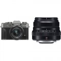 FUJIFILM X-T30 Mirrorless Digital Camera with 15-45mm and 35mm f/2 Lenses (Charcoal Silver/Black)