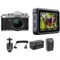 FUJIFILM X-T3 Mirrorless Digital Camera with 18-55mm Lens and Ninja V Kit (Silver)