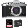 FUJIFILM X-T3 Mirrorless Digital Camera Body with Accessories Kit (Silver)