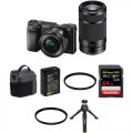 Sony Alpha a6000 Mirrorless Digital Camera with 16-50mm and 55-210mm Lenses with Accessories Kit (Black)