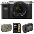 Sony Alpha a7C Mirrorless Digital Camera with 28-60mm Lens and Accessories Kit (Silver)