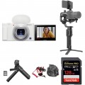 Sony ZV-1 Digital Camera Vlogging and Online Video Kit (White)