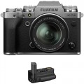 FUJIFILM X-T4 Mirrorless Digital Camera with 18-55mm Lens and Battery Grip Kit (Silver)
