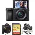 Sony Alpha a6400 Mirrorless Digital Camera with 16-50mm Lens and Accessories Kit