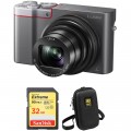 Panasonic Lumix DMC-ZS100 Digital Camera with Memory Card Kit (Silver)