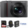 Panasonic Lumix DC-ZS200 Digital Camera Deluxe Kit (Silver)