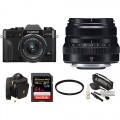 FUJIFILM X-T30 Mirrorless Digital Camera with 15-45mm and 35mm f/2 Lenses and Accessories Kit (Black)