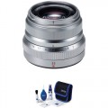 FUJIFILM XF 35mm f/2 R WR Lens with Lens Care Kit (Silver)