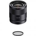 Sony Sonnar T* E 24mm f/1.8 ZA Lens with UV Filter Kit