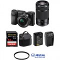 Sony Alpha a6000 Mirrorless Digital Camera with 16-50mm and 55-210mm Lenses Deluxe Kit (Black)