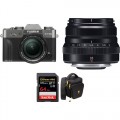 FUJIFILM X-T30 Mirrorless Digital Camera with 18-55mm and 35mm f/2 Lenses and Accessories Kit (Charcoal Silver)