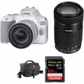 Canon EOS Rebel SL3 DSLR Camera with 18-55mm and 55-250mm Lenses Kit (White)