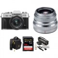 FUJIFILM X-T30 Mirrorless Digital Camera with 15-45mm and 35mm f/2 Lenses and Accessories Kit (Silver)