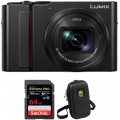 Panasonic Lumix DC-ZS200 Digital Camera with Accessory Kit (Black)