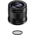 Panasonic Lumix G 42.5mm f/1.7 ASPH. POWER O.I.S. Lens with UV Filter Kit