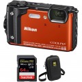 Nikon COOLPIX W300 Digital Camera with Accessory Kit (Orange)