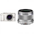 Olympus PEN E-PL9 Mirrorless Digital Camera with 25mm f/1.8 Lens Kit (White Camera/Silver Lens)