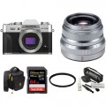 FUJIFILM X-T30 Mirrorless Digital Camera with 35mm f/2 Lens and Accessories Kit (Silver)